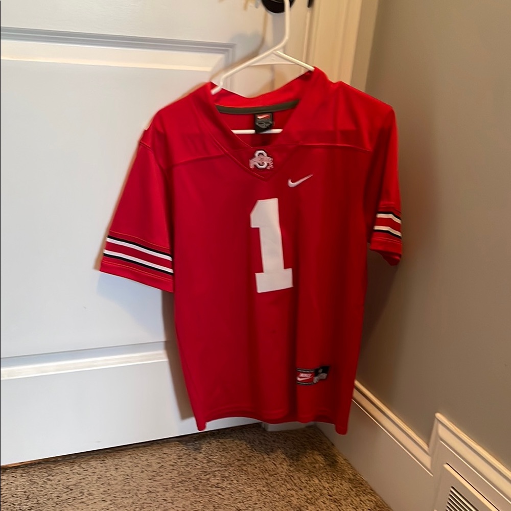 Nike OSU Scarlet Football Jersey with White Accents
